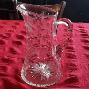 Italian Crystal Cut Glass Pitcher 64oz